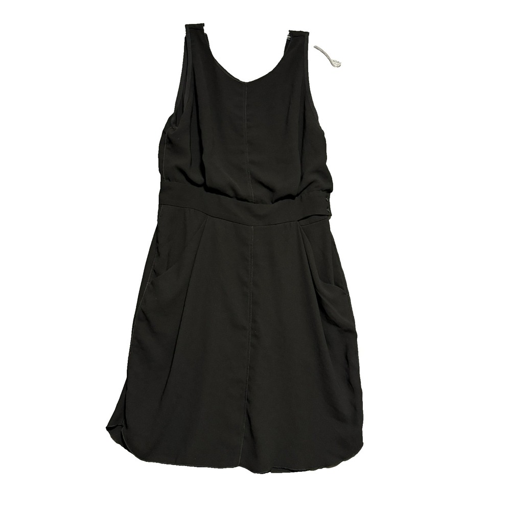 Wilfred Aritzia Mini Dress Womens 8 Black Open V Back Minimalist Modern Gothic